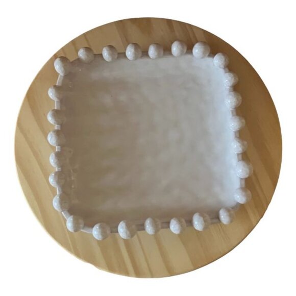 Mud Pie Beaded Cheese Plate 9" x 9" - Picture 2 of 4